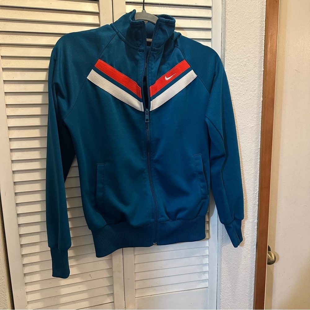 Nike Teal and Red Zip-Up Jacket